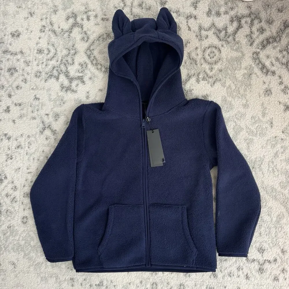 Greyson Youth Full Zip Wolf Sherpa Wolf Ears Hoodie Maltese Blue Jacket XL NEW